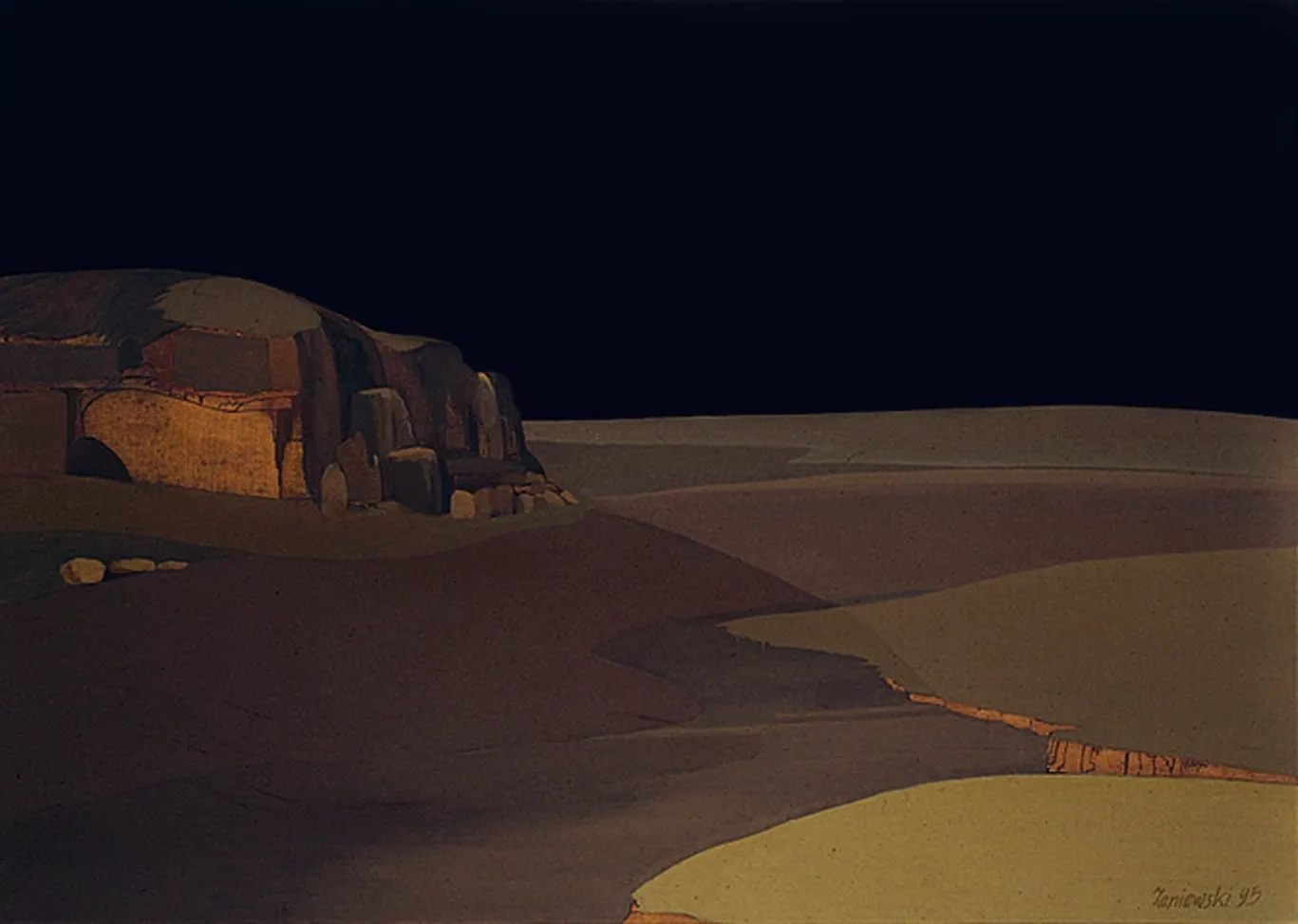 Pejzaż górski w brązach V – 1995, olej 85 x 120 cm
