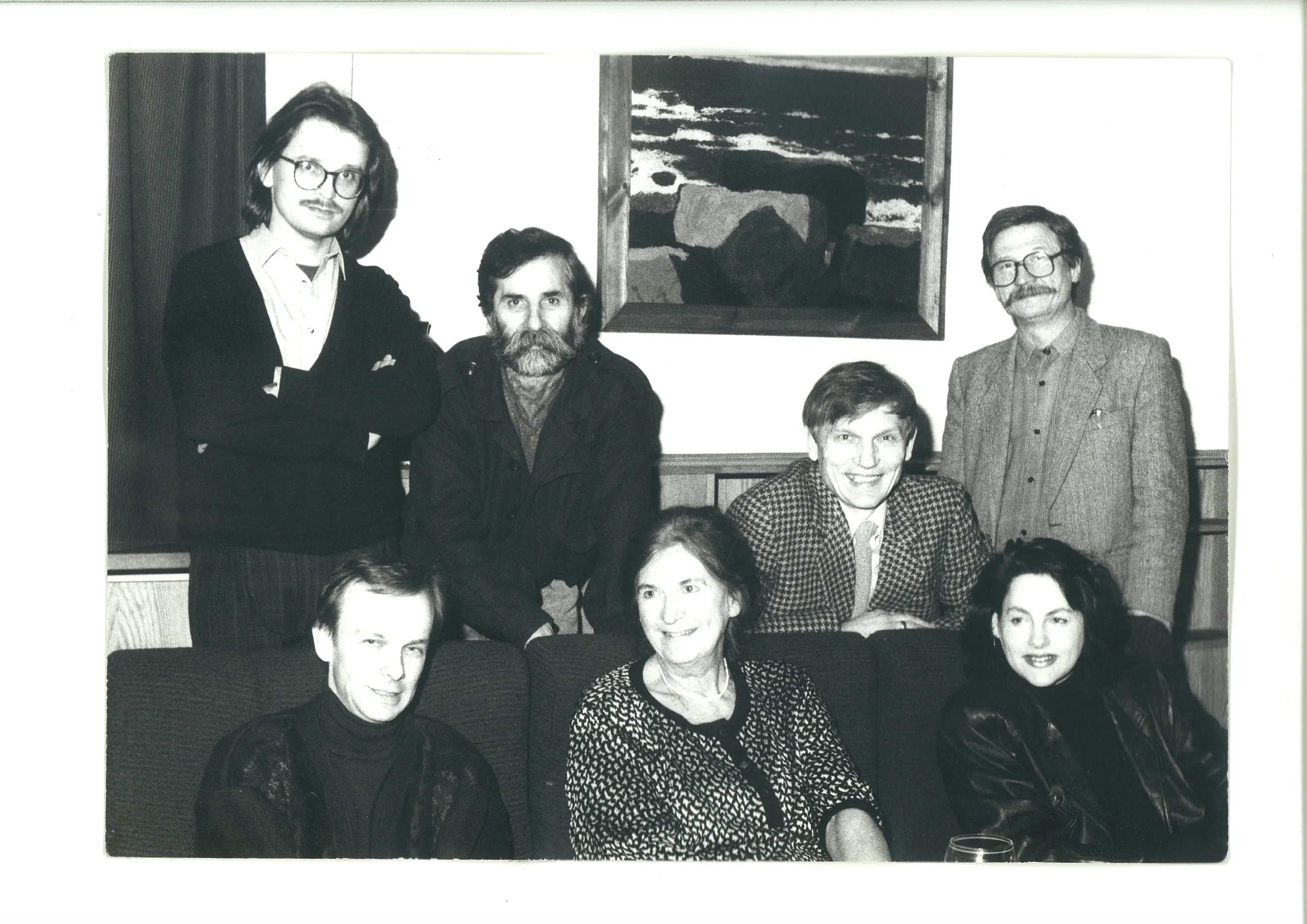 GTPS – spotkanie redakcyjne podczas prac nad albumem Malarskie Widzenie; Wojciech Zaniewski jako redaktor prowadzący, Gdańsk 1993